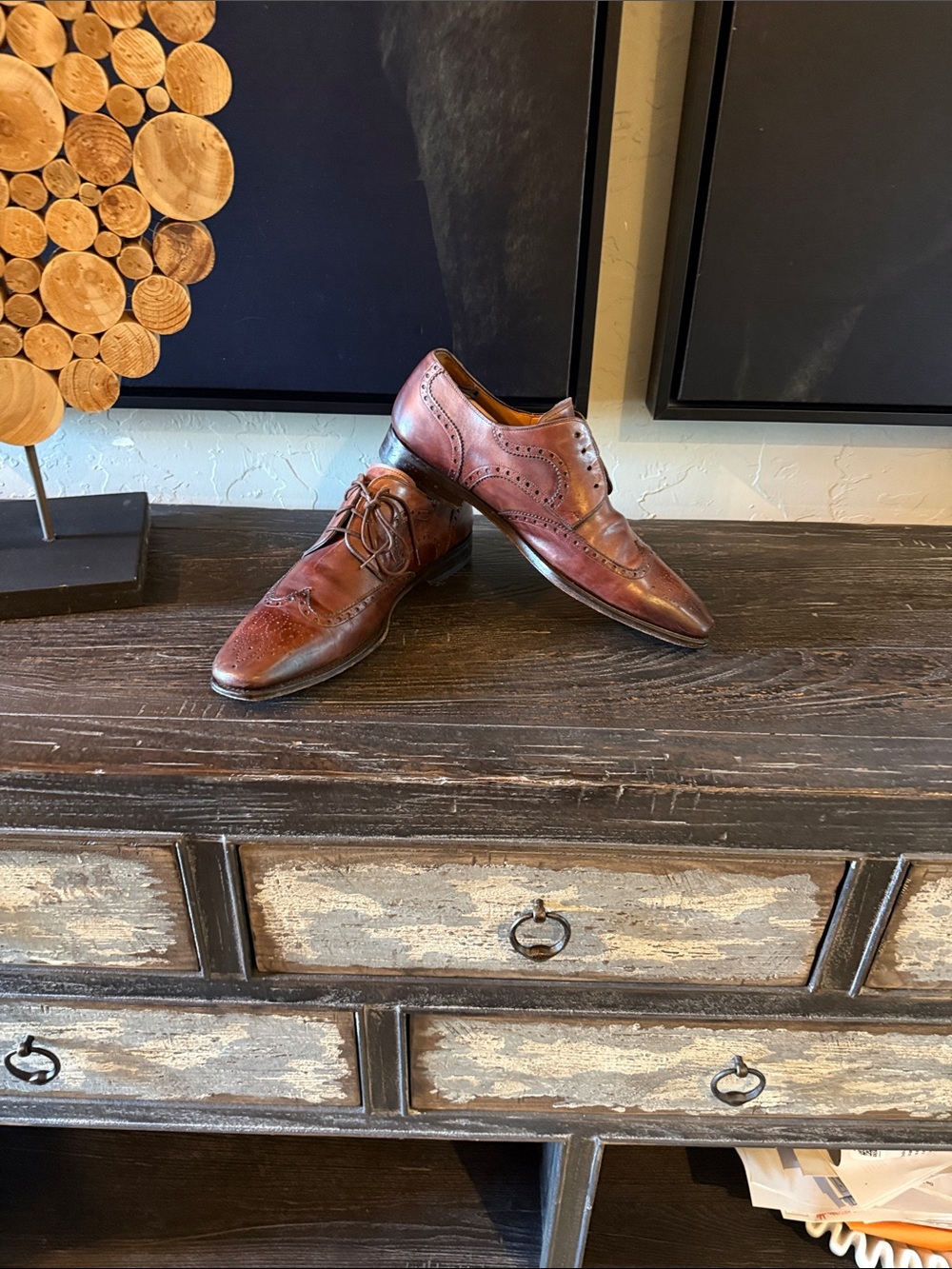 Magnanni Brown Leather Wingtip Oxfords
